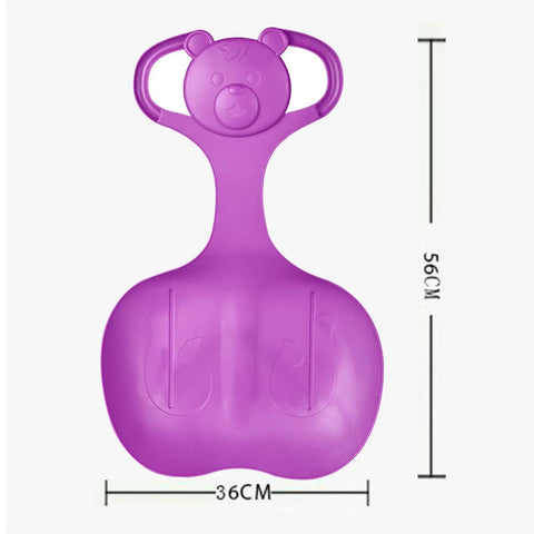 Downhill Snow Sled With Grippy Non Slip Seat And Easy Grip Handles, Purple Toboggan Luge For Grass Sand Snow, 56cm x 36cm