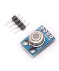 MLX90614 Infrared Temperature Sensor Module For I2C Arduino Projects Non Contact Thermometer With Three Point Three To Five Volt Power Supply And Minus Forty To One Hundred Twenty Five Degree Celsius Range Plug And Play Ready For Easy Use, shown with pins on white background