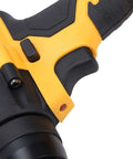 Heavy Duty Cordless Rivet Nailer With Brushless Motor And Auto Reverse Works Perfectly With Dewalt Dcb Batteries For Overhead Jobs Or Tight Spaces Includes Led Light Plus 18 Inch Rivet Cap Kit To Zip Up Metal Sheets Fast, close-up grip and trigger