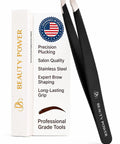 Professional Precision Slant Tweezers For Women And Men Eyebrow Shaping Tool With 25 Degree Slant Tips and packaging box
