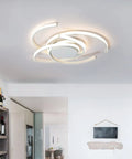Modern LED Ceiling Light Semi Flush Mount Remote Dimmable White Fixture For Living Room Dining Room Kitchen Bedroom Kids Room 21 Inch Low Profile Contemporary Interior Lighting