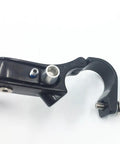 Close-up of black Ergonomic Aluminum Alloy Brake Lever Set for road bikes, showing clamp mechanism for 22.2mm and 23.8mm sizes.