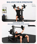 Man using Plate Loaded Upper Body Strength Trainer With Independent Arms Adjustable Backrest And Multi Grip Handles for chest workout
