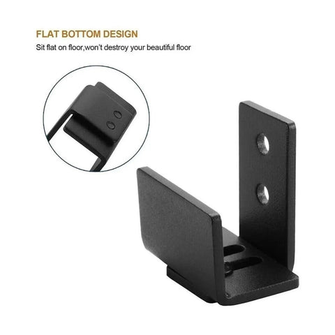 Black adjustable sliding door floor guide, flat bottom design, part of Full Extension Telescopic Drawer Slides With Hydraulic Dampers