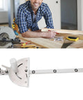 Heavy Duty Universal Miter Gauge For Table Saw And Router Table With 27 Dead On Precise Stops and 120 Degree Slick Cutting Range, stainless steel design.