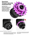CNC Aluminum Freewheel Cog Set 16T Or 18T For MTB And Fixed Gear Hubs Red Finish Includes Spacer Rings And Lockring