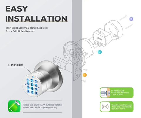 Keyless Entry Door Lock With No Hassle Setup And Two Point Five Second Auto Lock Lets You Run Up To 255 User Codes Waterproof.