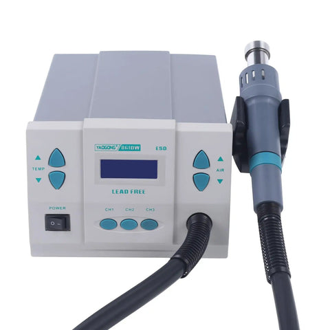 Powerful Digital Hot Air Rework Station With LCD Display 1000W 3 Channel BGA Soldering Adjustable 212-932°F Includes 3 Air Nozzles