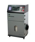 Top Shelf 1200W Industrial Smoke Eater Workhorse Pulls Hella Thick Fumes Using 2000 Cubic Meter Per Hour Airflow And Three Stage Deep Cartridge Filtration For Laser Welding 220V gray industrial smoke purifier with control panel.