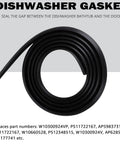 Dishwasher Door Gasket Seal Replacement For Whirlpool Maytag KitchenAid Kenmore Amana Fits W10300924 W11177741 coiled view