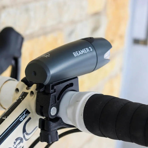 Beamer 3 Bike Headlight with Nichia LEDs on handlebar, IPX6 water resistant, ultra bright for night rides