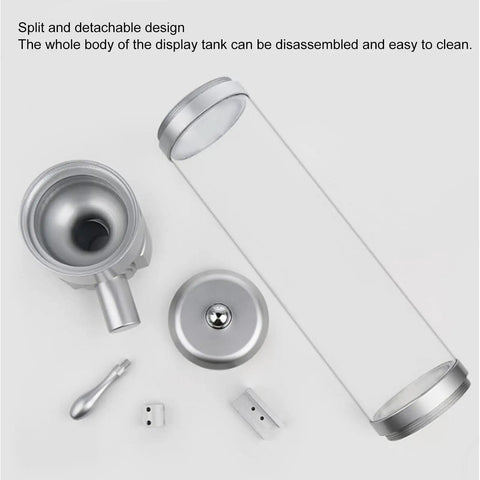 Sick Wall Mount Coffee Bean Dispenser Heavy Hitter Acrylic Canister disassembled parts showing easy clean design in silver finish.