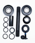 American 19mm Bottom Bracket Set With 8T Cr-Mo Axle Spindle, Press Fit Cups, 6061 CNC Machined Alloy components displayed