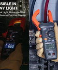 Digital Multimeter And Clamp Meter Kit With Auto Ranging TRMS Voltage Tester For 1000V AC DC Magnetic Hanger in use