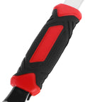 Close-up of grip on Universal Socket Wrench 48 In 1 With Rotating Head Multi Bit Fastener Tool, featuring red and black rubber.