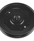 Heavy Duty Mower Blade Pulley For 46 Inch Deck Drive Tractor Repair Kit Direct Replacement Part AM105652, black metal, round design.