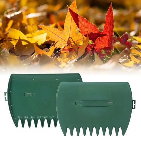 Two Piece Leaf Scoops Hand Rakes For Fast Yard Cleanup Lightweight Leaf Grabber Rake To Gather Leaves Grass Clippings Mulch Trash Debris Garden Shovel Tool For Easy Clear And Collect In One Pass