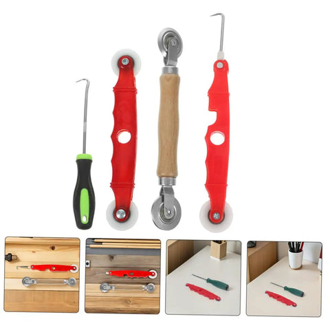 4 Piece Window Screen Spline Roller Tool Set For Quick DIY Repair And Replacement Fast Fix For Home Windows Durable Build Heavy Duty Stainless Steel Rollers Easy Install And Seamless Screen Replacement