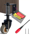 1 Pack Gate Caster Wheel Kit For Wooden Gates, 2 Inch Wheel, 80 Lb Load Capacity, 360 Degree Rotation, TPR Rubber Tire, Spring Loaded