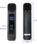 Digital Decibel Meter With LCD Display And Max Data Hold Battery Indicator Pocket SPL Sound Level Meter For Home Office And Noisy Neighbors 30 To 130 DBA Rechargeable, 5.24-inch black unit with windshield