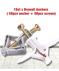 100 Pack Plastic Expansion Drywall Anchors With Self Drilling Screws Kit For Gypsum Board And Fiberboard, Aircraft Shape Color