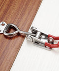 4 Pack Heavy Duty 4002 Toggle Latch Clamp With Lock Hole For Quick Release, shown installed on a wooden surface.