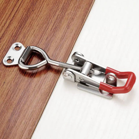 Two Pack 4003 Adjustable Toggle Latch Clamp For Smokers And Tool Boxes Heavy Duty Pull Toggle Clamp Latch 1322 Lbs Holding Capacity 600 Kg Includes Screws For Easy Install on wood surface