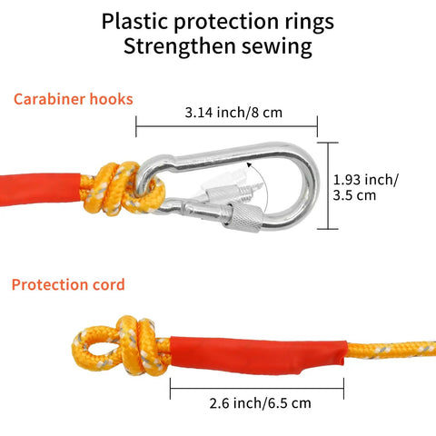 Hella Tough 6 mm Braided Floating Dock Rope With Bright Reflective Markings And Heavy Duty Swivel Hooks For Boat Anchoring Campouts And Lake Days Yellow Twenty Meter Line Rock Solid Build