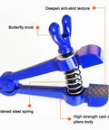 Close-up of Portable Hand Vise For DIY Projects With A 2 Inch Jaw Heavy Duty Handheld Vice with butterfly knob and steel spring