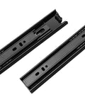 Rolls Like A Dream Three Section Drawer Slides With Hidden Bottom Mount Design For Smooth Cabinet Upgrades in black metal finish.