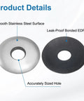 Heavy Duty M8 EPDM Bonded Sealing Washers 35 Pack Waterproof Stainless Steel Gaskets for Screws and Bolts, showing smooth steel and rubber sides.