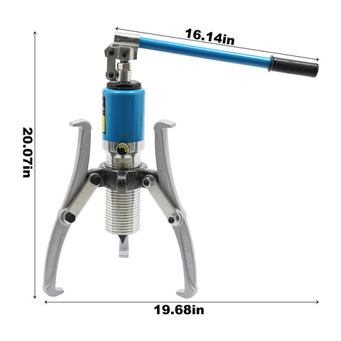 Badass Heavy Duty 20 Ton Hydraulic Gear Puller With Case Removes Seized Bearings Gears Pulleys Off Cars Trucks Using Forged Alloy Steel Strength Plus Versatile Two Or Three Jaw Options That Spin 360 Degrees Helping Mechanics Fix All Tough Jobs, 20.07in x 19.68in