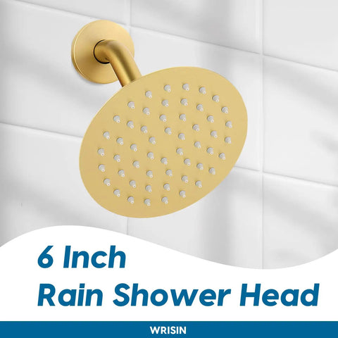 Tub And Shower Faucet Set With Valve, Trim Kit And 6 Inch High Pressure Rain Showerhead For Bathroom Remodeling, Durable Brass Chrome Finish