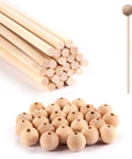 Set Of Twenty Five Sturdy Wooden Dowel Rods And Matched Caps Perfect For Sweet Cake Support And Nifty Seasonal Projects With Quarter Inch Diameter By Twelve Inch Length Built Tough For Every Creative Squad.