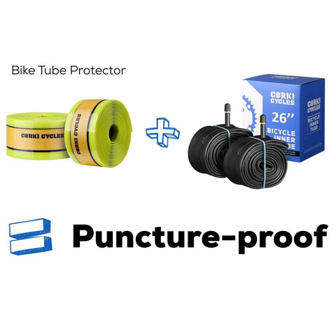 26 Inch Mountain Bike Inner Tube Fits 26x1.75 To 2.125 Tires Schrader Valve 32mm Heavy Duty Butyl Rubber For MTB
