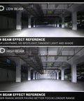 Two Pack LED Headlight Bulbs Compatible With H4 9003 HB2 beam comparison in parking garage