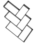 Walkway Paver Mold Kit Reusable Concrete Path Maker for DIY Garden Patio Yard, black plastic rectangular design.