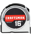 Chrome Classic Tape Measure 16 Foot With Rubber Overmold Grip And Durable Blade Coating For Easy Readings Long Lasting Measuring Tool