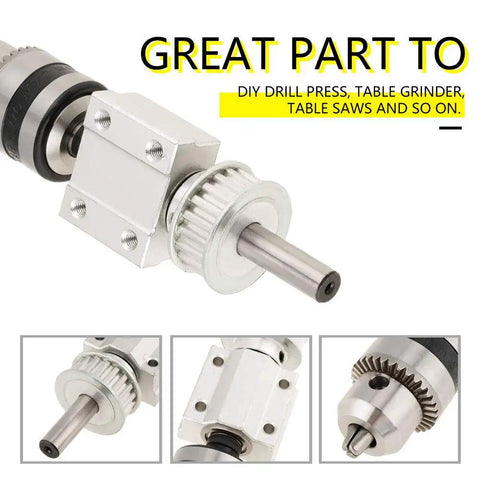 Sturdy Metal Unpowered Spindle Assembly For Drill Chuck And Table Saw DIY Projects Heavy Duty Replacement Part, 1.5-10mm
