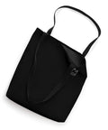 Premium Electrician Tote Bag Featuring Crown Wire Clip Graphic Nifty Pocket Sized Carrier For Blue Collar Crews And Licensed Wiring Techs Sweet Labor Day Flex, black color, top view