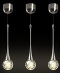Three Pack 12W Adjustable Led Bubble Glass Orb Pendant Lights For Kitchen Island And Vanity Mounts In Brushed Nickel Finish