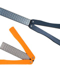 2 Pcs Portable Double Sided Diamond Knife Sharpening Stone 400 And 600 Grit Pocket Whetstone with black and orange handles