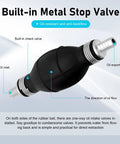 Kickass Hand Fuel Primer Bulb With Dual Way Rubber Design for easy manual vacuum transfer, featuring built-in metal stop valve.