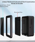 Heavy Duty EV Charger Lock Box With Key Weatherproof Cover For Electric Vehicles parts showing steel construction and mounting plate