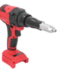Yunseity 18V Cordless Rivet Kit With Built In LED Light Makes Installing Pop Rivets Super Easy And Fast For DIY Pros Who Need Heavy Duty Torque Without Messy Cords Or Air Compressors To Deal With Today red and black cordless rivet tool with silver nose