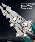 10-In-1 Wire Strippers And Automatic Self-Adjusting Wire Stripper Tool With Cutting Crimping Gripping And Twisting Functions For 8 To 16 AWG Electrical Wiring Pro Grade Heavy Duty Multi Tool Pliers For DIYers And Pros, auto-adjusting pliers stripping 8-16 AWG wire