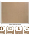 Three Pack 16x24 Inch PTFE Teflon Sheets, 0.11mm Thick, Nonstick Heat Press Sheets, reusable and heat resistant features displayed.