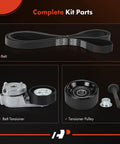 Jeep Serpentine Belt Drive Kit For 4.0L WJ Grand Cherokee And TJ Wrangler Replacement Belt Tensioner Pulley Included