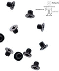 Straight Up 10 Pack M3 X 3mm Phillips Flat Head Machine Screws Black showing detailed flat heads and threads for laptop repairs.