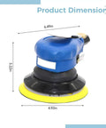 Auto Body Polisher And 5 Inch Palm Pneumatic Orbital Sander For Woodworking, Pro Grade Industrial Power Tool NT 301 side view